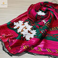 Foulard berbère traditionnel - Écharpe colorée avec motifs floraux - Artisanat marocain